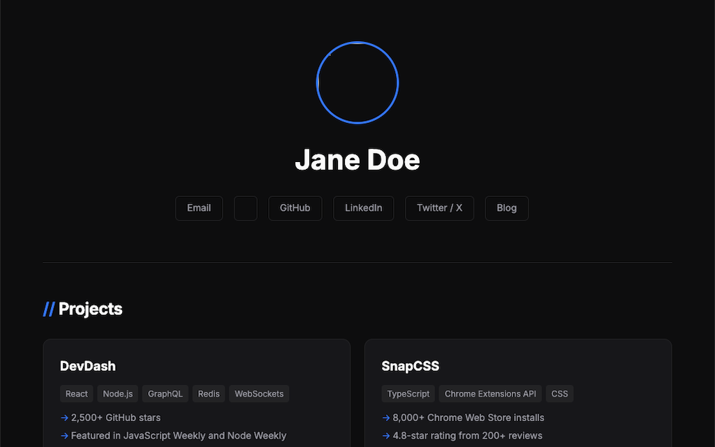 Developer theme screenshot