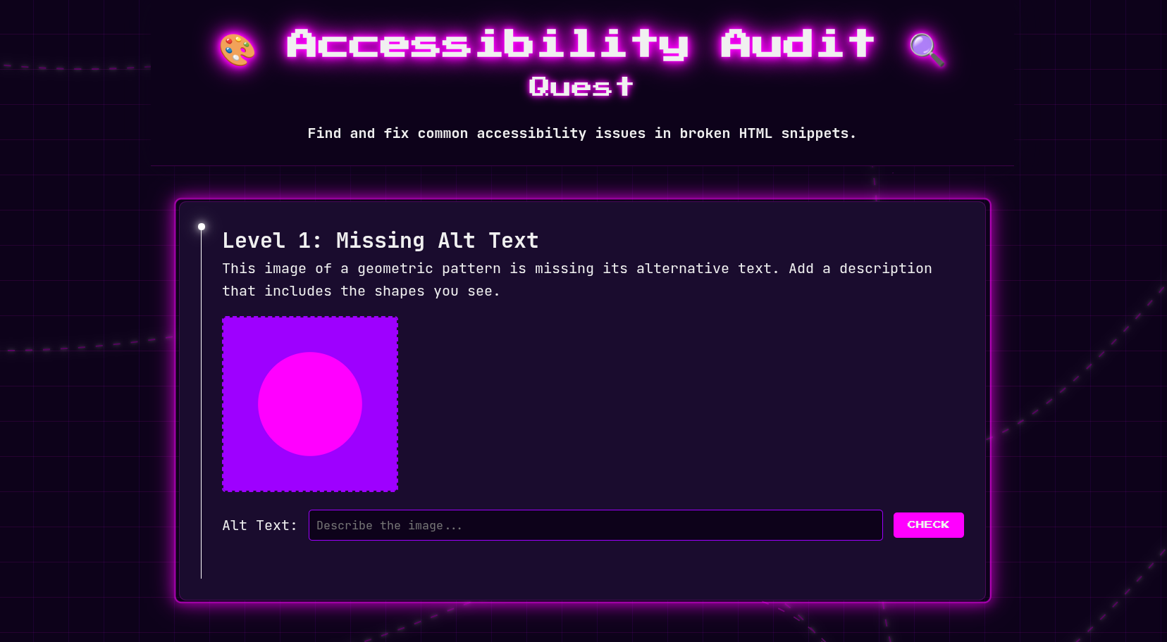 Accessibility Audit Quest