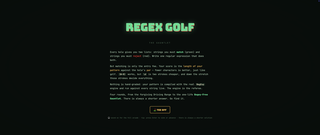 Regex Golf: The Gauntlet