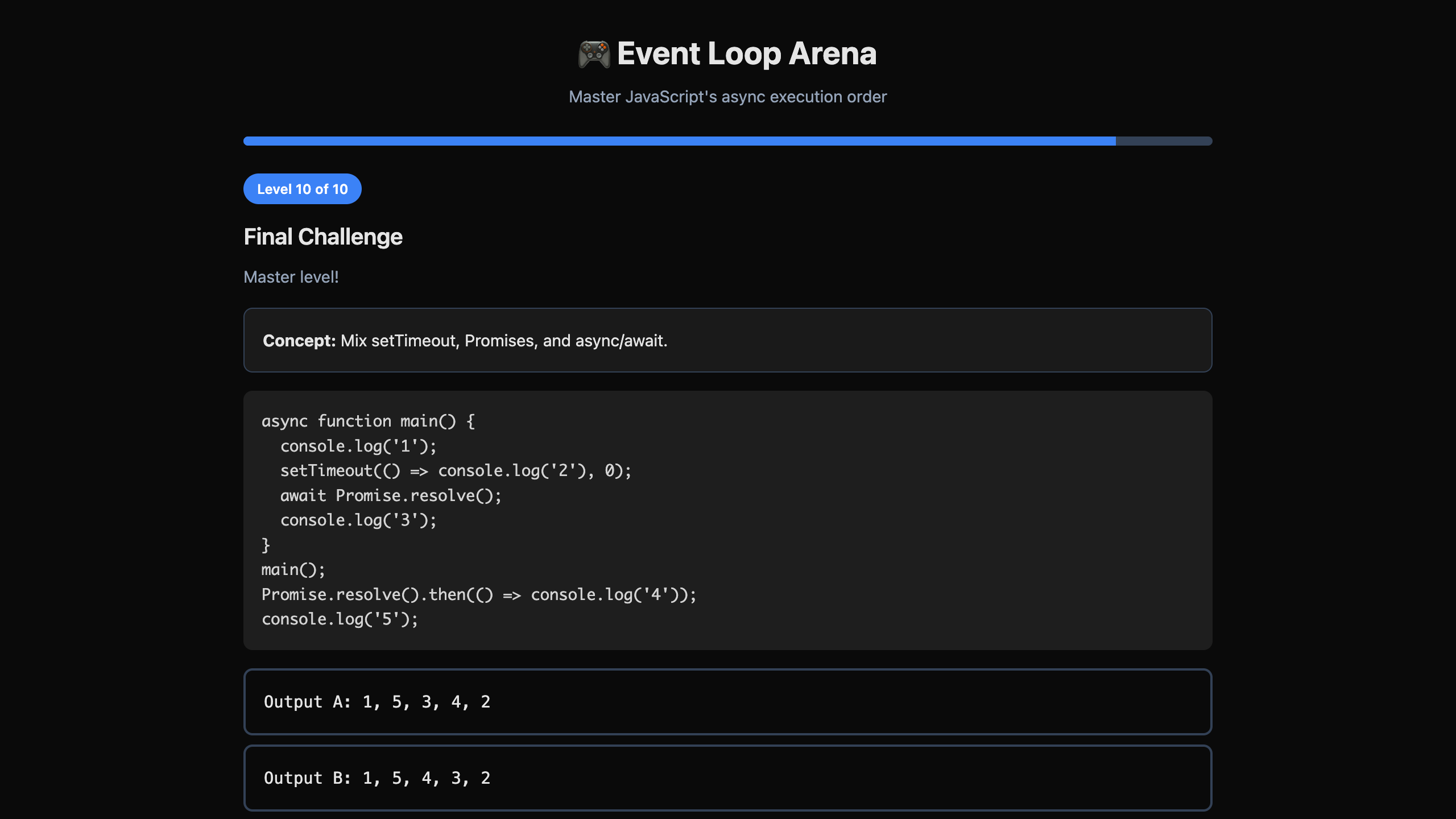 Event Loop Arena