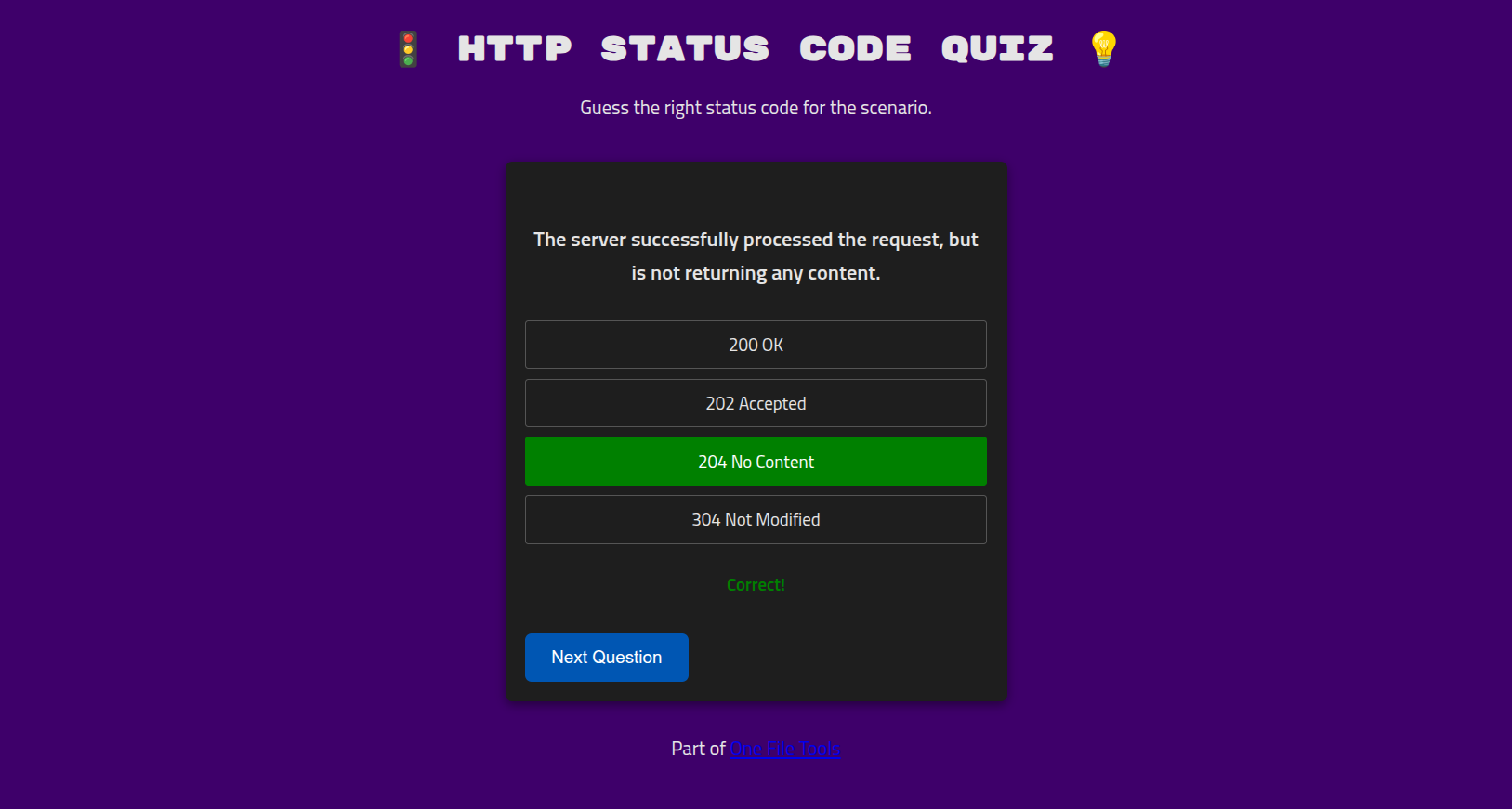 HTTP Status Code Quiz