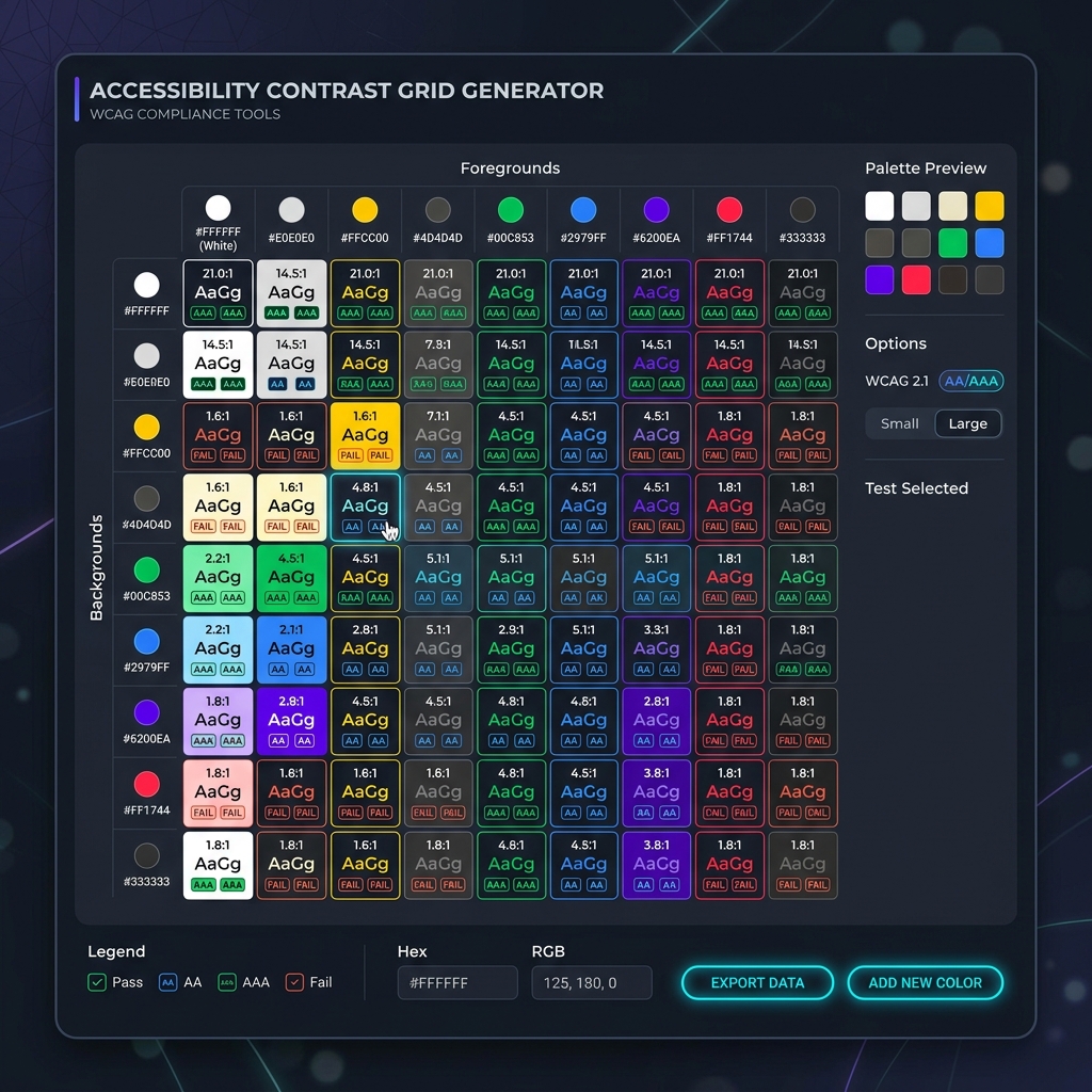 A11y Contrast Grid Generator