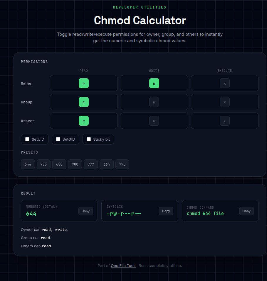 Chmod Calculator