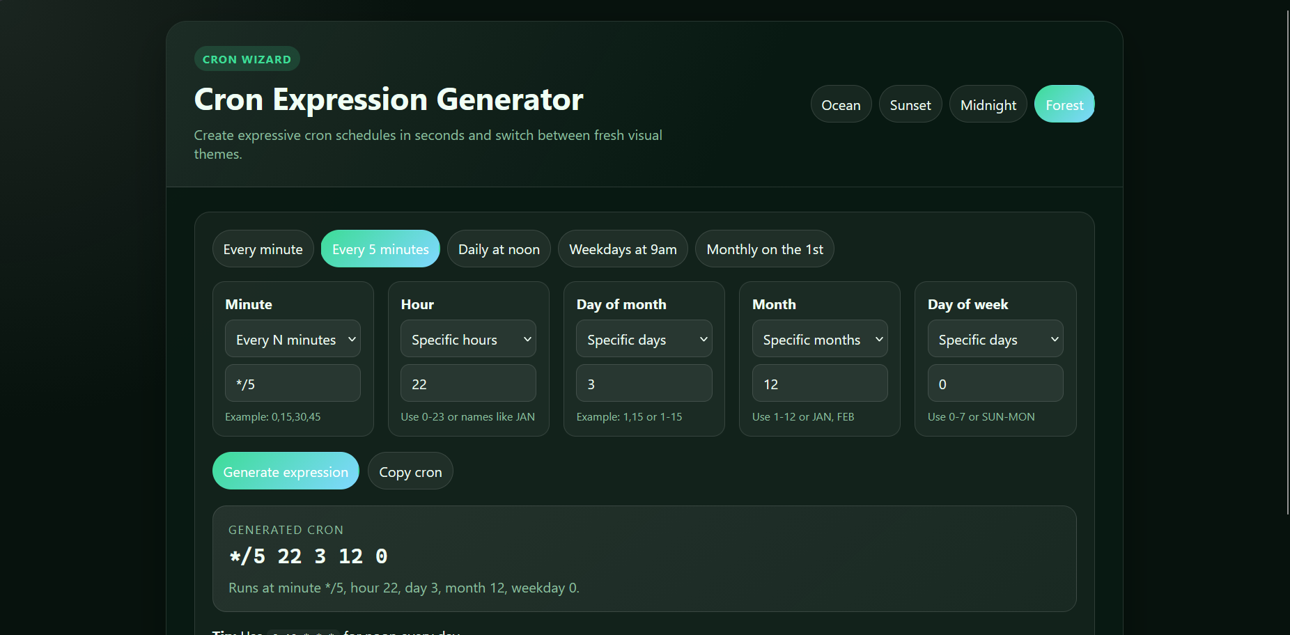 Cron Expression Builder