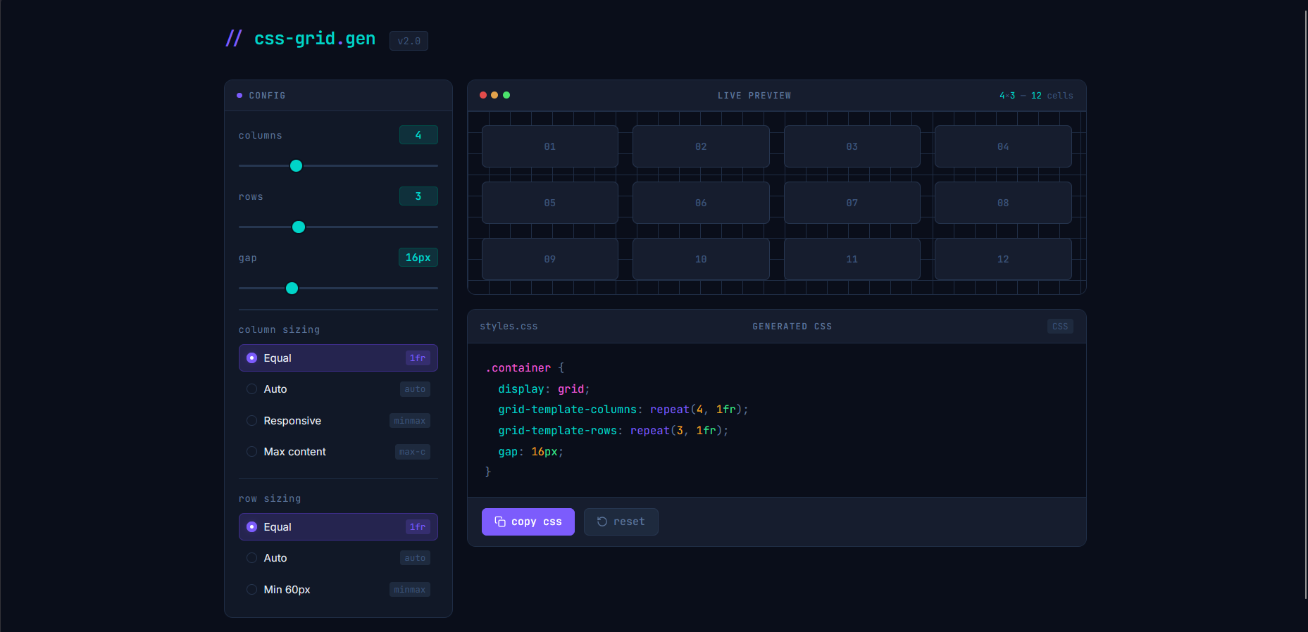 CSS Grid Generator