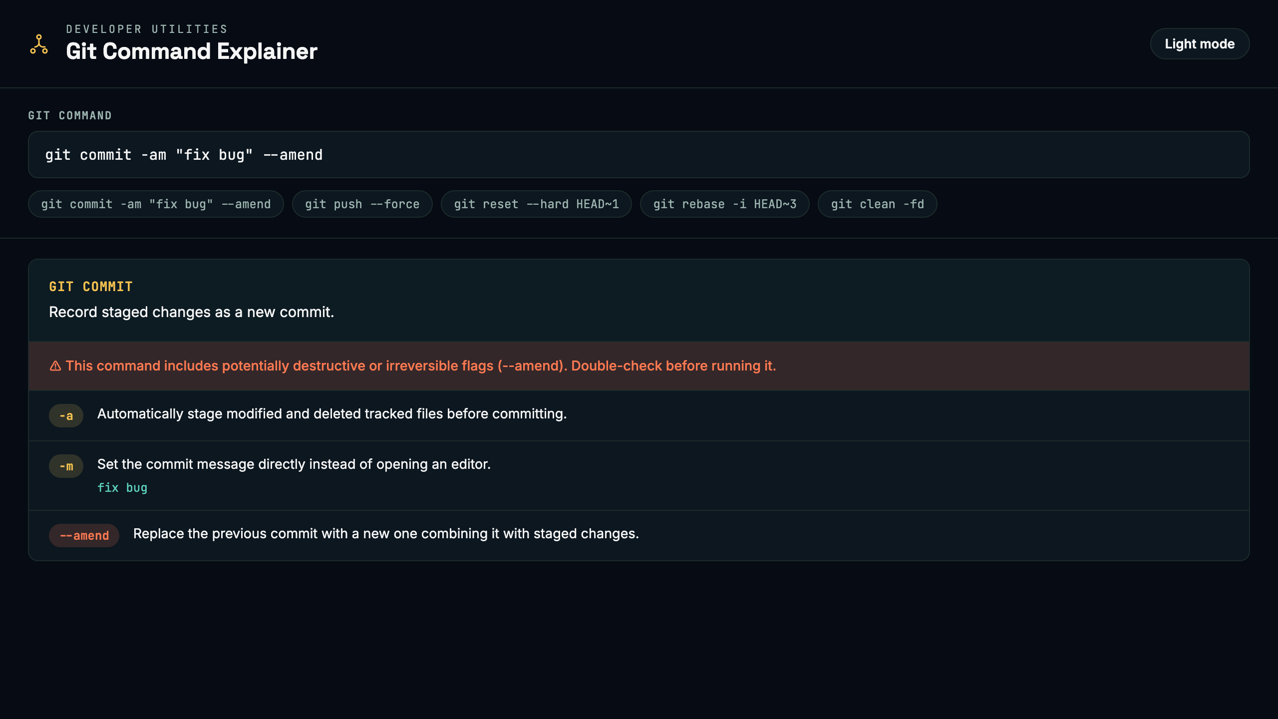 Git Command Explainer