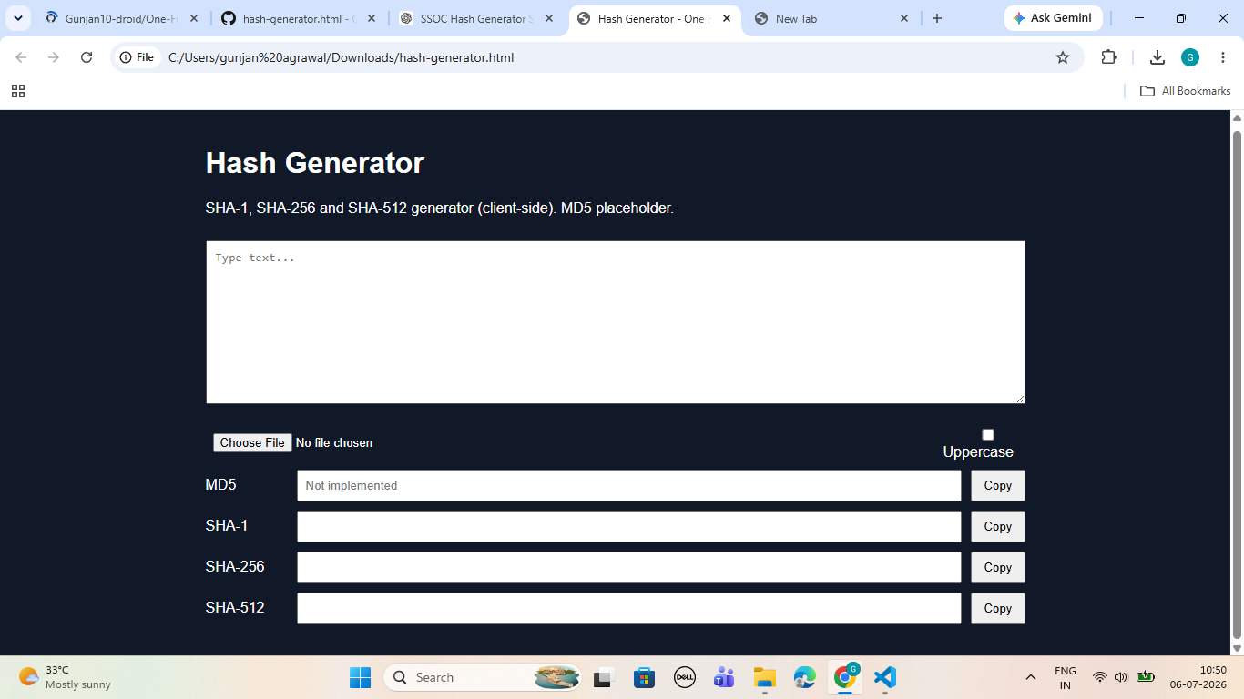 Hash Generator