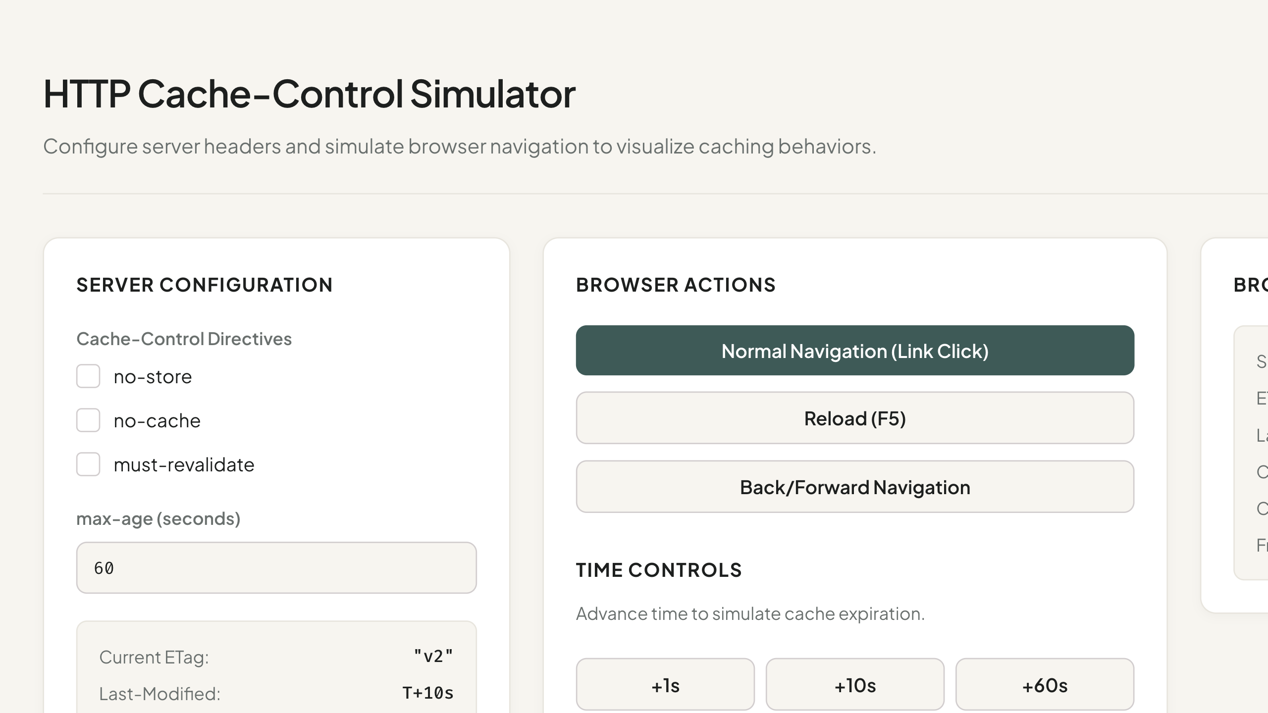 HTTP Cache-Control Simulator