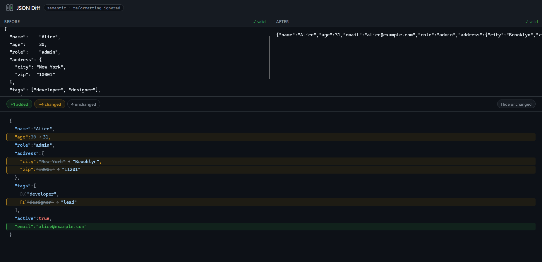 JSON Diff Viewer