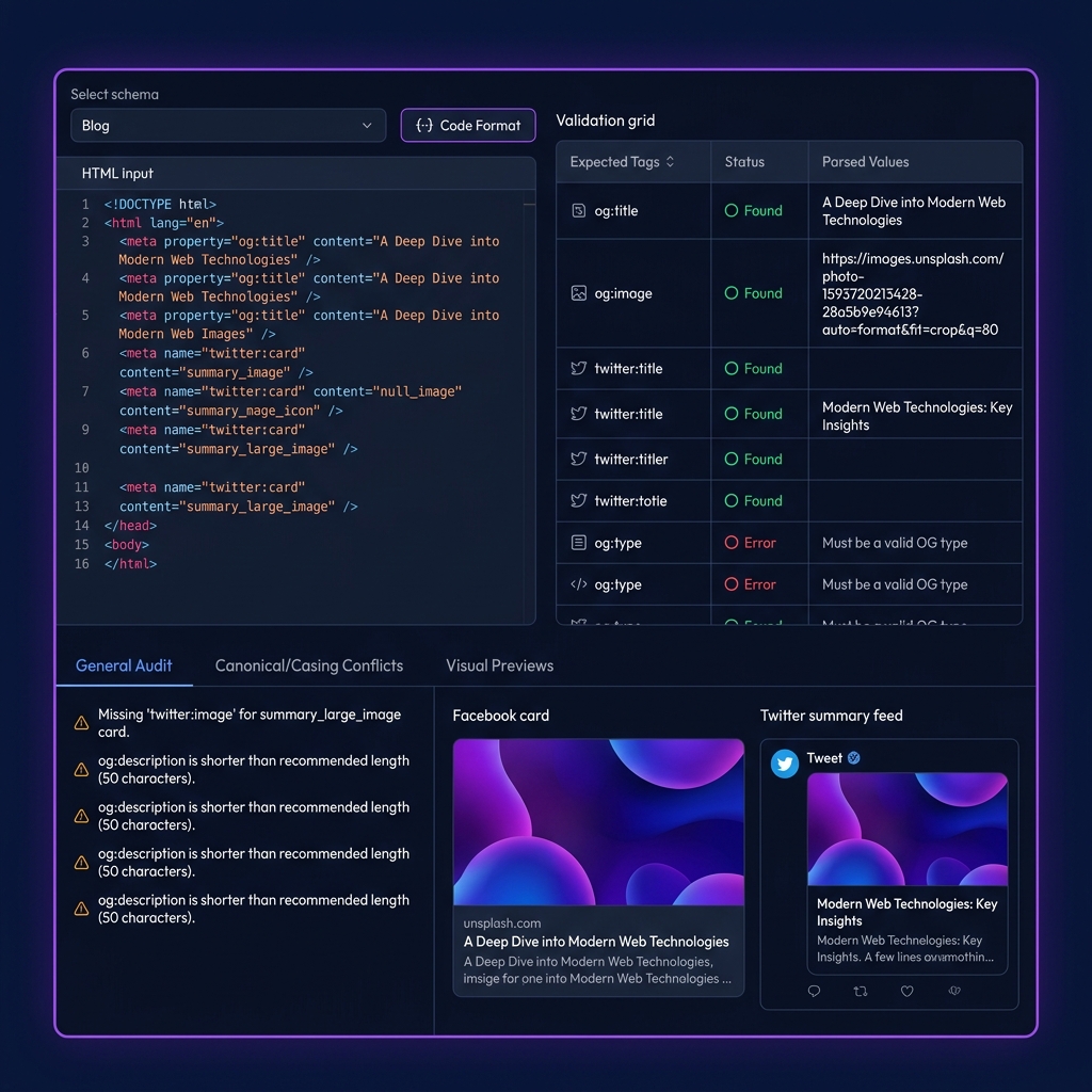 Open Graph Debugger & Meta Diff