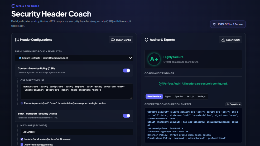 Security Header Coach