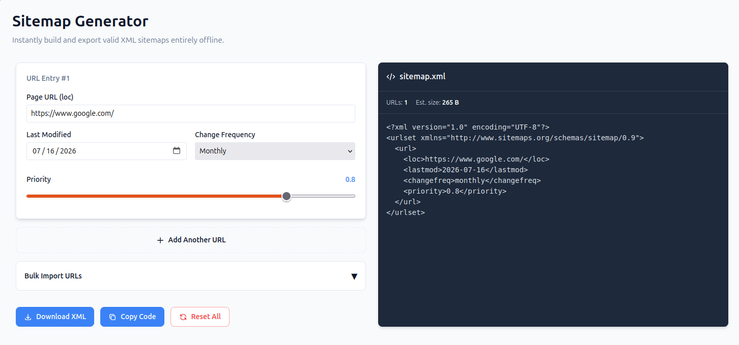 Sitemap Generator