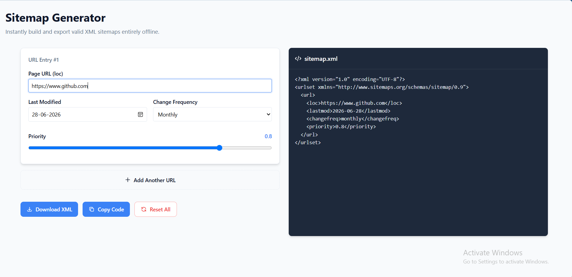 Sitemap Generator