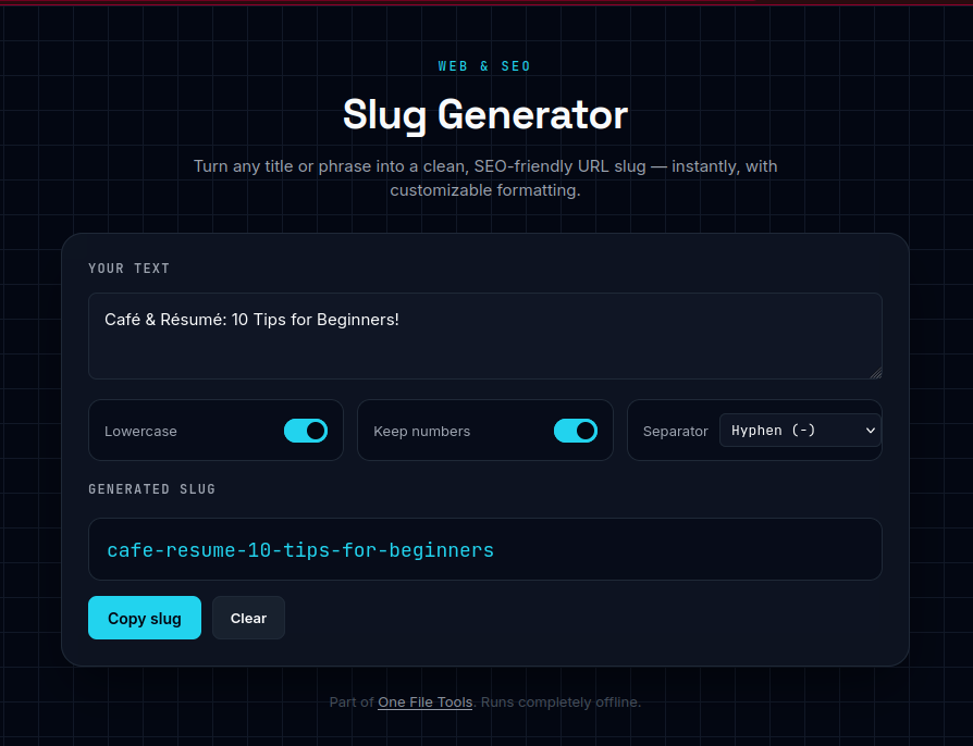 Slug Generator