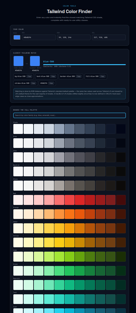Tailwind Color Finder