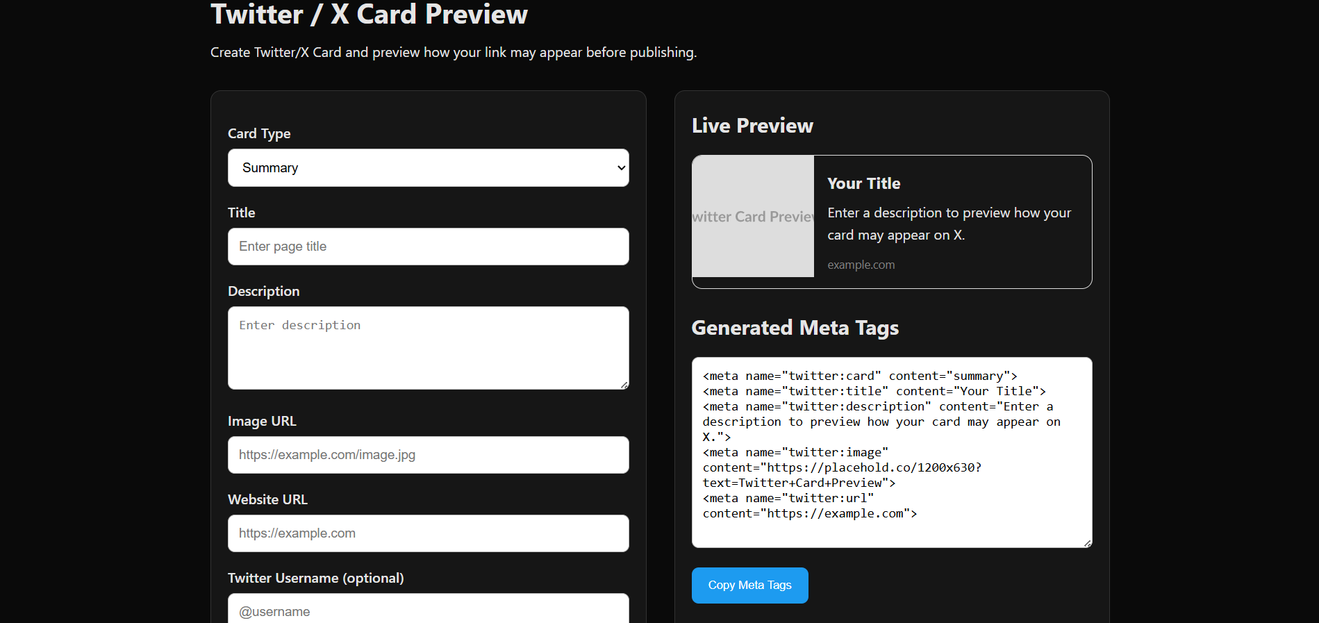 Twitter / X Card Preview