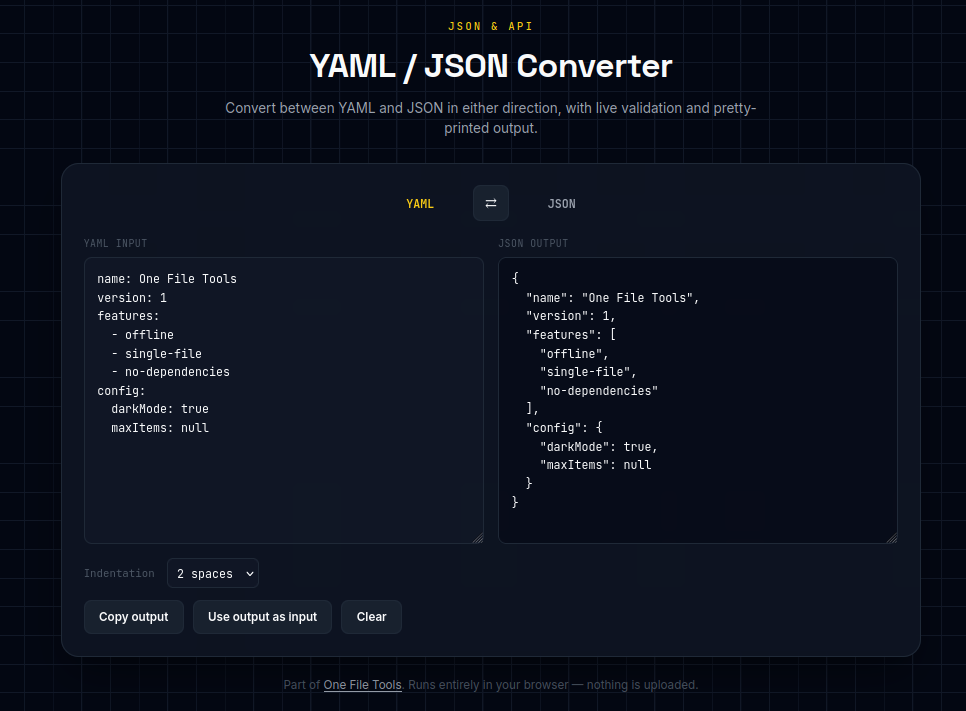 YAML / JSON Converter